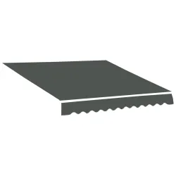 Techo de Repuesto para Toldo 382x240 cm Lona para Toldo con Dobladillo Protección UV Impermeable para Patio Gris - Ogal.Es