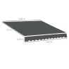 Techo de Repuesto para Toldo 382x240 cm Lona para Toldo con Dobladillo Protección UV Impermeable para Patio Gris - Ogal.Es