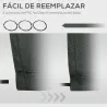 Techo de Repuesto para Toldo 382x240 cm Lona para Toldo con Dobladillo Protección UV Impermeable para Patio Gris - Ogal.Es