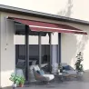 Toldo Retráctil Manual 3,5x2,5 m con Ángulo Ajustable Manivela Estructura de Aluminio y Protección UPF30+ Rojo Vino - Ogal.Es