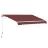Toldo Retráctil Manual 3,5x2,5 m con Ángulo Ajustable Manivela Estructura de Aluminio y Protección UPF30+ Rojo Vino - Ogal.Es