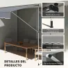 Toldo Manual Retráctil 4x1,2 m Altura Ajustable 170-280 cm con Manivela Anti-UV e Impermeable Sin Taladro Gris O... - Ogal.Es
