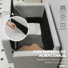 Sofá de 2 Plazas con Espacio de Almacenamiento Patas de Madera Respaldo Capitoné 117x62x78 cm Gris Claro - Ogal.Es