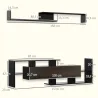 Mueble de Salón para TV Conjunto Muebles de TV 153,6x25x42cm y Estante de Pared 150x14,5x16,3cm Negro y Marrón - Ogal.Es