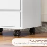 Cajonera de Oficina con 4 Cajones Cajonera de Escritorio con Ruedas para Estudio 46x40x65 cm Blanco - Ogal.Es