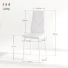 Set de 6 Sillas de Comedor Tapizadas de Cuero Sintético con Respaldo Alto y Patas de Acero 41x50x97 cm Blanco - Ogal.Es