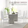 Set de 6 Sillas de Comedor Tapizadas de Cuero Sintético con Respaldo Alto y Patas de Acero 41x50x97 cm Blanco - Ogal.Es