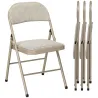 Juego de 4 Sillas Plegables Tapizadas en Lino Sintético con Respaldo y Estructura de Acero para Salón 45x46x78 c... - Ogal.Es