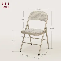 Juego de 4 Sillas Plegables Tapizadas en Lino Sintético con Respaldo y Estructura de Acero para Salón 45x46x78 c... - Ogal.Es