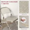 Juego de 4 Sillas Plegables Tapizadas en Lino Sintético con Respaldo y Estructura de Acero para Salón 45x46x78 c... - Ogal.Es