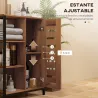 Armario de Baño Estrecho Puerta de Lamas 60x30x85 cm Marrón Rústico - Ogal.Es