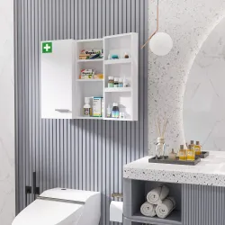 Botiquín para Medicinas de 3 Niveles Armario de Botiquín con Cerradura y 2 Llaves para Cocina Baño 55x18x60 cm B... - Ogal.Es