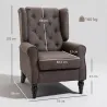 Sillón de Salón con Reposacabezas y Patas de Madera Butaca Carga 160 kg para Dormitorio Oficina Sala de Estar Ma... - Ogal.Es