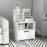 Mesita de Noche Mesilla de Noche Moderna con Cajón y Estantes de Almacenamiento para Salón Dormitorio 45x35x73cm... - Ogal.Es