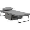 Sillón Cama Tapizado en Lino con Respaldo Ajustable de 5 Niveles Almohada Acolchada 75x80x74 cm Gris - Ogal.Es