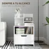 Mesita de Noche Mesilla de Noche Moderna con Cajón y Estantes de Almacenamiento para Salón Dormitorio 45x35x73cm... - Ogal.Es