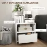 Mesita de Noche Mesilla de Noche Moderna con Cajón y Estantes de Almacenamiento para Salón Dormitorio 45x35x73cm... - Ogal.Es