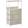 Cómoda Mueble de Almacenamiento cómoda 4 cajones Extraíbles 1 estante 58x29x103 cm Gris Blanco - Ogal.Es