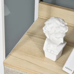 Cómoda Mueble de Almacenamiento cómoda 4 cajones Extraíbles 1 estante 58x29x103 cm Gris Blanco - Ogal.Es