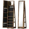 Espejo Joyero Giratorio 360° Armario para Joyas con Cerradura y Espejo Pequeño Incorporado 38x38x160 cm Marrón R... - Ogal.Es