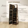 Espejo Joyero Giratorio 360° Armario para Joyas con Cerradura y Espejo Pequeño Incorporado 38x38x160 cm Marrón R... - Ogal.Es