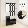 Conjunto de Recibidor de Entrada con Espejo Perchero y Zapatero Muebles de Recibidor de 2 Piezas con 6 Ganchos N... - Ogal.Es