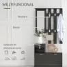 Conjunto de Recibidor de Entrada con Espejo Perchero y Zapatero Muebles de Recibidor de 2 Piezas con 6 Ganchos N... - Ogal.Es