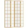 Biombo de 4 Paneles Plegable con Marco de Madera 160x170 cm para Dormitorio Oficina Salón Natural - Ogal.Es