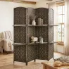 Biombo Separador de Ambientes 4 Paneles 160x170 cm con 2 Estantes de Exhibición Pantalla de Privacidad Plegable ... - Ogal.Es