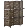 Biombo Separador de Ambientes 4 Paneles 160x170 cm con 2 Estantes de Exhibición Pantalla de Privacidad Plegable ... - Ogal.Es