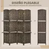 Biombo Separador de Ambientes 4 Paneles 160x170 cm con 2 Estantes de Exhibición Pantalla de Privacidad Plegable ... - Ogal.Es