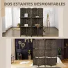Biombo Separador de Ambientes 4 Paneles 160x170 cm con 2 Estantes de Exhibición Pantalla de Privacidad Plegable ... - Ogal.Es