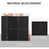 Biombo Separador de Ambientes de 3 Paneles 253x50x182 cm Divisor de Habitación Plegable con 6 Pies de Metal Negro - Ogal.Es