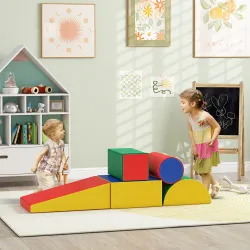 Juego de 5 Bloques de Espuma para Niños Bloques de Psicomotricidad Figuras de Construcción Multicolor - Ogal.Es
