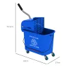 Cubo de Fregona con Ruedas 20 L Cubo de Fregar con Escurridor y Asa de Transporte para Doméstico y Comercial Azul - Ogal.Es
