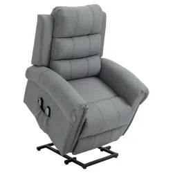 Sillón Relax Reclinable Eléctrico Levanta Personas con Masaje Vibratorio y Calor Control Remoto Gris - Ogal.Es