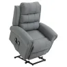 Sillón Relax Reclinable Eléctrico Levanta Personas con Masaje Vibratorio y Calor Control Remoto Gris - Ogal.Es