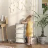 Torre de Almacenamiento Infantil con 4 Cajones para Niños de +3 Años con Bordes Redondeados y Asas 37x37x76 cm C... - Ogal.Es