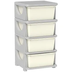 Torre de Almacenamiento Infantil con 4 Cajones para Niños de +3 Años con Bordes Redondeados y Asas 37x37x76 cm C... - Ogal.Es