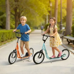 Patinete Infantil Patinete con 2 Ruedas Manillar Ajustable en Altura y Doble Freno Carga 100 kg 139x58x90-96 cm ... - Ogal.Es