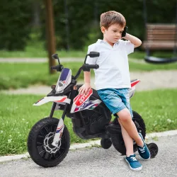 Moto Eléctrica para Niños 12V con Licencia Aprilia con Ruedas Auxiliares Desmontables 6 km/h Suspensión Trasera ... - Ogal.Es