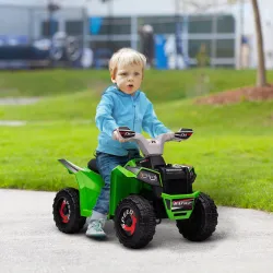 Quad Eléctrico para Niños de 18-36 Meses con Avance y Retroceso Velocidad de 2,5 km/h 70x41,5x48,5 cm Verde - Ogal.Es