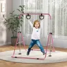 Barra de Gimnasia para Niños con Altura Ajustable en 5 Niveles y Anillos Entrenamiento de Gimnasia Plegable en C... - Ogal.Es