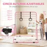 Barra de Gimnasia para Niños con Altura Ajustable en 5 Niveles y Anillos Entrenamiento de Gimnasia Plegable en C... - Ogal.Es