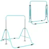 Barra de Gimnasia Artística Plegable Altura Ajustable Equipo de Gimnasia para Entrenamiento en Casa Verde - Ogal.Es