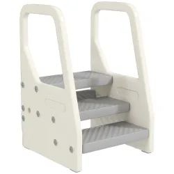Taburete para Niños Ajustable de 2 a 3 Peldaños Torre de Aprendizaje Escalera para Niños de 2-5 Años Gris - Ogal.Es