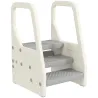 Taburete para Niños Ajustable de 2 a 3 Peldaños Torre de Aprendizaje Escalera para Niños de 2-5 Años Gris - Ogal.Es