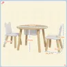 Conjunto Infantil de Mesa y 2 Sillas de Madera con Respaldo en Forma de Oso y Espacio de Almacenaje para Niños 3... - Ogal.Es