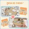 Conjunto Infantil de Mesa y 2 Sillas de Madera con Respaldo en Forma de Oso y Espacio de Almacenaje para Niños 3... - Ogal.Es