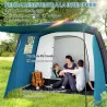 Tienda de Campaña Inflable Tipo Túnel para 3-6 Personas con Vestíbulo Ventanas de Malla y Bolsa Impermeable Azul - Ogal.Es